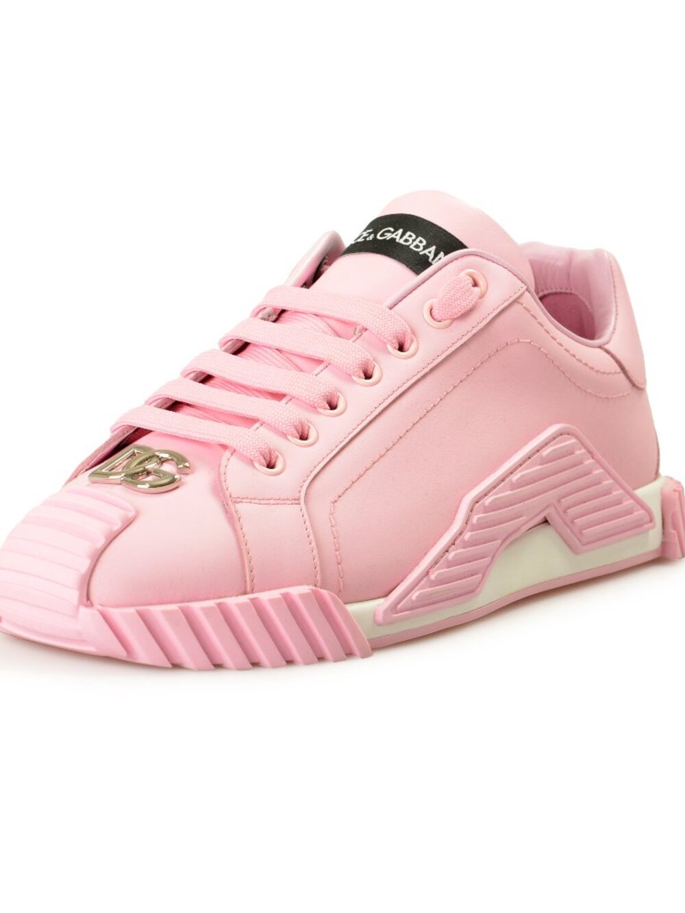 Dolce & Gabbana Women's Pink 100% Leather Athletic Sneakers Shoes US 9 IT 39